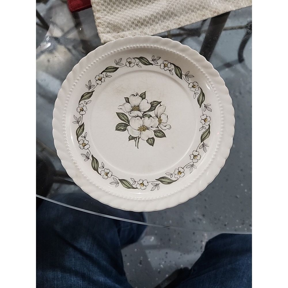 This Steubenville Monticello Cornelia Bread Plates from the 1940s is a charming